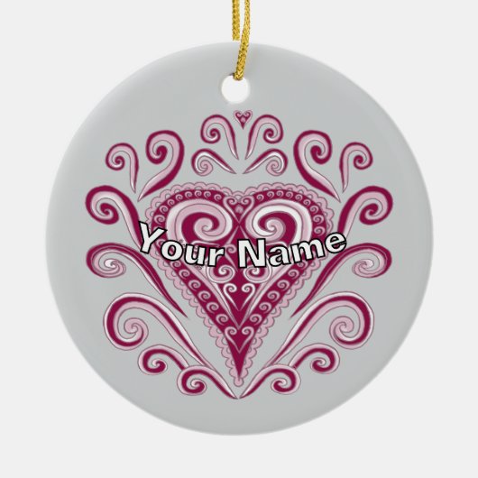 Poker Harten Keramisch Ornament (Voorkant)