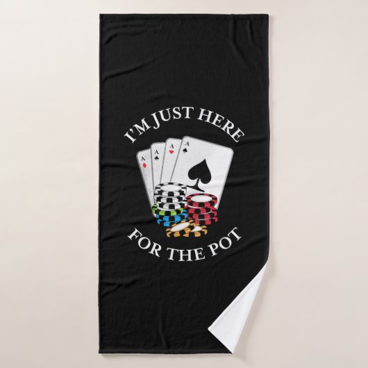 Poker ik ben hier alleen voor de pot. badhanddoek (Badhanddoek)