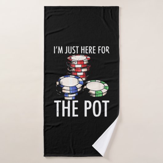 Poker ik ben hier alleen voor de pot. badhanddoek (Badhanddoek)