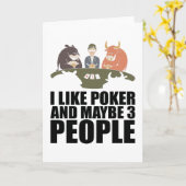 Poker - Ik hou van poker en misschien 3 mensen Kaart (Gele Bloem)