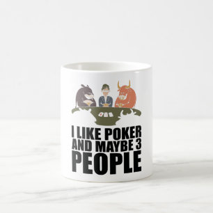 Poker - Ik hou van poker en misschien 3 mensen Koffiemok