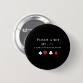 Poker is niet mijn T-shirt wit Ronde Button 5,7 Cm (Voorkant /achterkant)