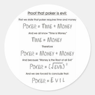 Poker is slecht ronde sticker