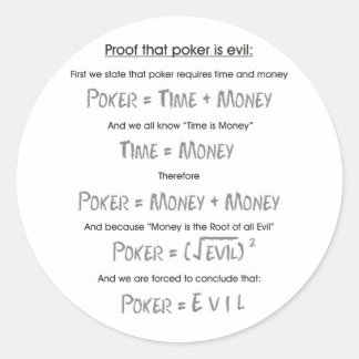 Poker is slecht ronde sticker