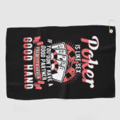 Poker je kunt maar beter een goede hand hebben golfhanddoek (Horizontaal)
