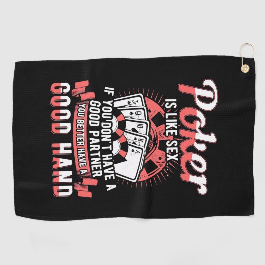 Poker je kunt maar beter een goede hand hebben golfhanddoek (Horizontaal)