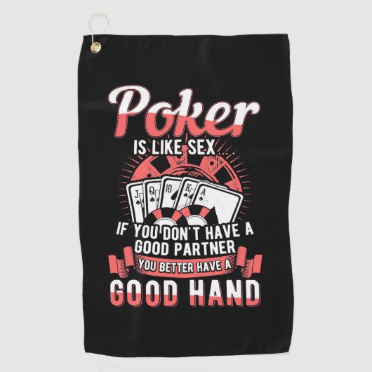Poker je kunt maar beter een goede hand hebben golfhanddoek (Voorkant)