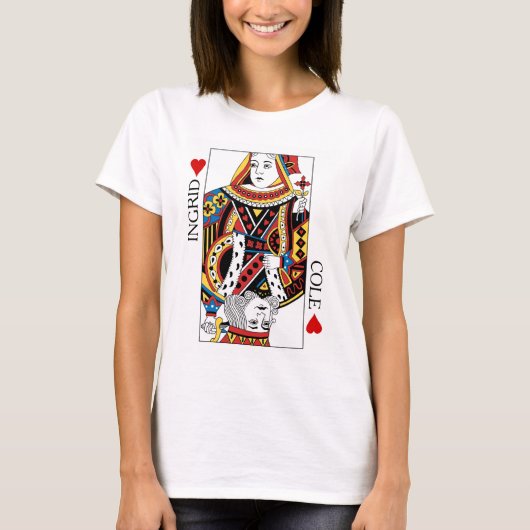 Poker Kaart Queen & King of Hearts Trouwcadeau T-shirt (Voorkant)