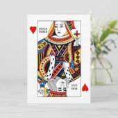 Poker Kaart Queen n King of Hearts Bruiloft (Staand voorkant)