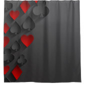 Poker Kaart spelen Suits on Black Douchegordijn (Voorkant)