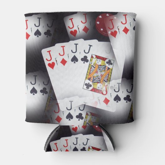 Poker kaarten Quad Jacks patroon, Blikjeskoeler (Voorkant)