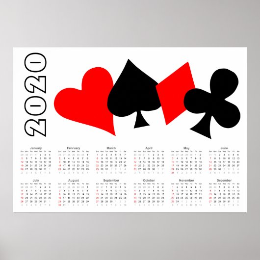Poker Kalender 2020 Poster (Voorkant)
