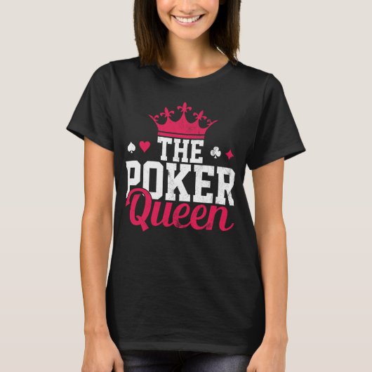Poker Königin Prinzessin Mädchen T-shirt (Voorkant)