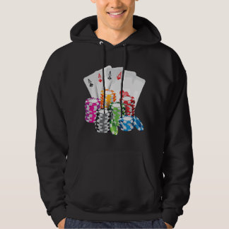 Poker Koning Koningin Kaart Casino Chip Gokken Hoodie