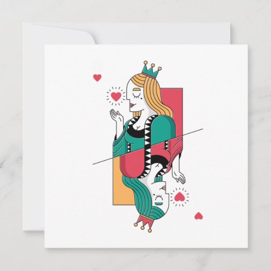 Poker Koningin Hart Speelkaarten Casino Gokken Gi Kaart (Voorkant)