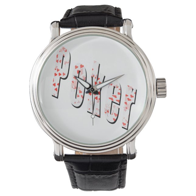 Poker Logo gemaakt met hart, Horloge (Voorkant)
