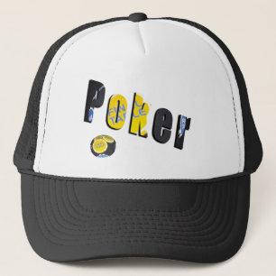 Poker-Logo gemaakt van pokerchips, Trucker Pet
