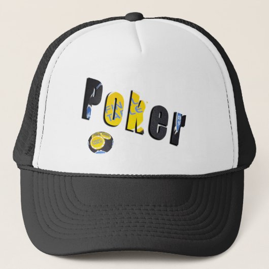 Poker-Logo gemaakt van pokerchips, Trucker Pet (Voorkant)