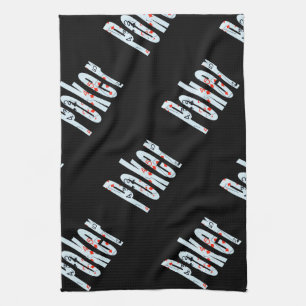 Poker-Logo gemaakt van pokerkaarten, Theedoek