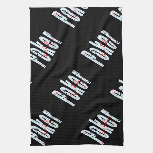 Poker-Logo gemaakt van pokerkaarten, Theedoek (Verticaal)