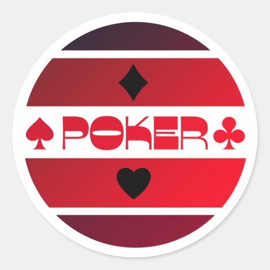 Poker logo inverse rode zwarte label letter sticke (Voorkant)