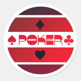 Poker logo inverse rode zwarte label letter sticke