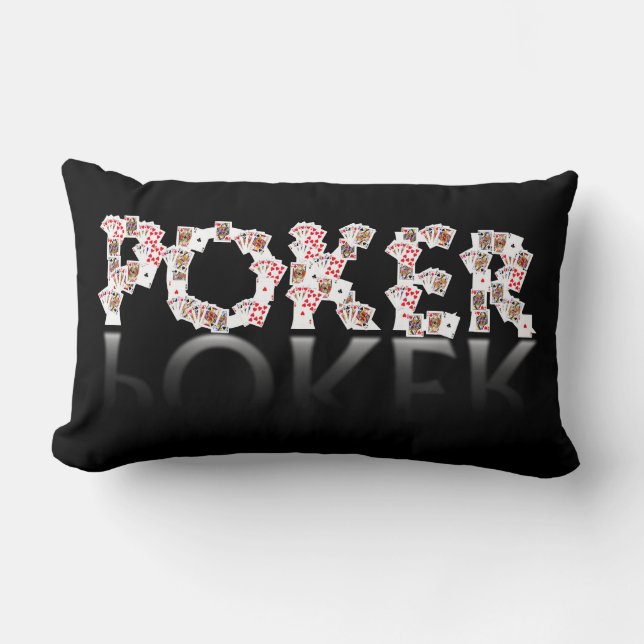 Poker logo op zwarte achtergrond kussen (Voorkant)