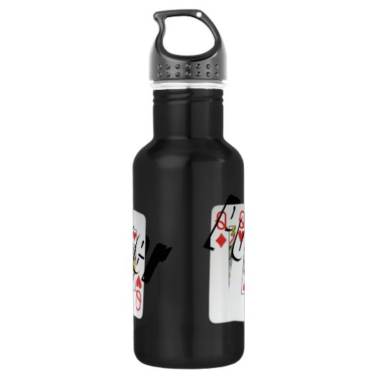 Poker, Logo, Queens, Waterfles (Achterkant)