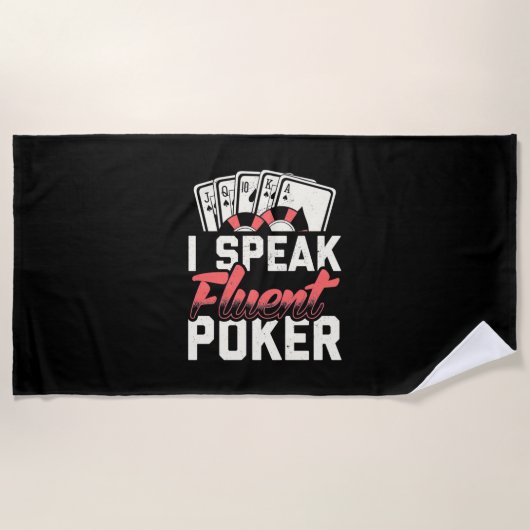 Poker Lover | Ik spreek Fluent Poker Strandlaken (Voorkant)