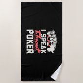 Poker Lover | Ik spreek Fluent Poker Strandlaken (Voorkant)