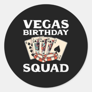 Poker Lover Poker Birthday Squad Ronde Sticker