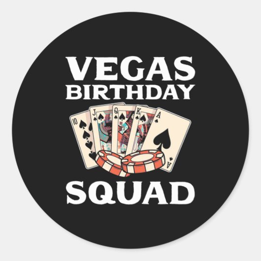 Poker Lover | Poker Birthday Squad Ronde Sticker (Voorkant)