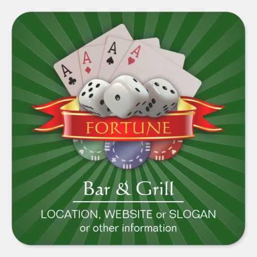 Poker Mania - Gepersonaliseerd Vierkante Sticker (Voorkant)