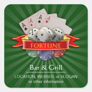 Poker Mania - Gepersonaliseerd Vierkante Sticker