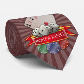 Poker Mania - Kaarten, doppen, chips Stropdas (Opgerold)
