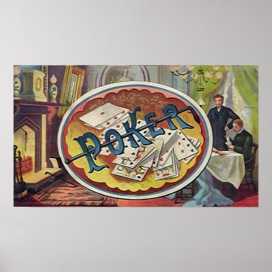 Poker Mannen Roken Zaal Gokken Poster (Voorkant)