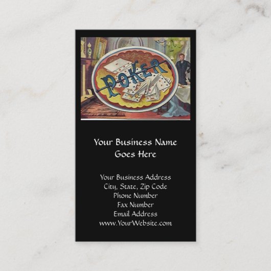  Poker Mannen Roken Zaal Gokken Visitekaartje (Voorkant)