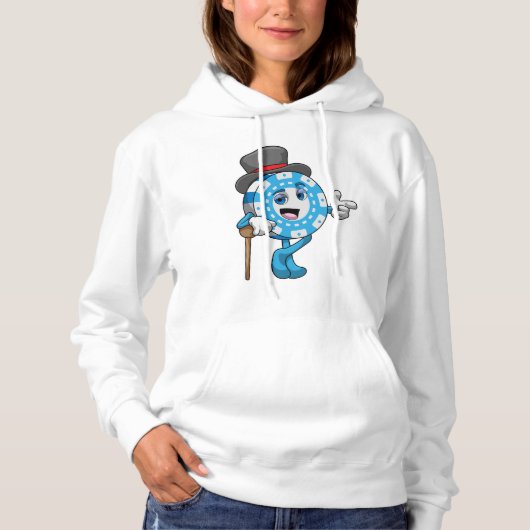 Poker met pokerchips hoodie (Voorkant)