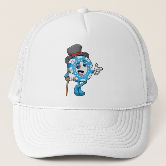 Poker met pokerchips trucker pet (Voorkant)