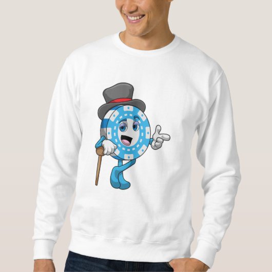 Poker met pokerchips trui (Voorkant)