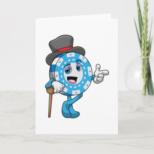 Poker met pokerfiches kaart (Voorkant)