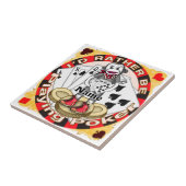 Poker met Sock Monkey Tegeltje (Zijkant)
