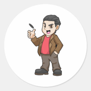 Poker met vrienden ronde sticker