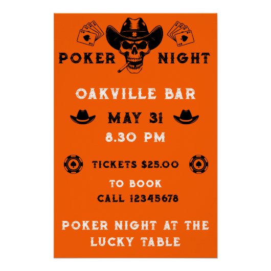 Poker Nacht Competitie Perfect Poster (Voorkant)
