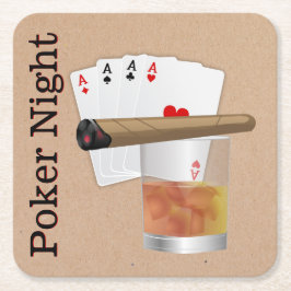 Poker Nacht Papier Onderzetters