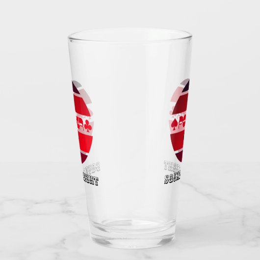 Poker nacht rood zwart personaliseerbaar glas (Rechts)