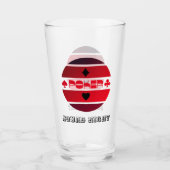 Poker nacht rood zwart personaliseerbaar glas (Voorkant)