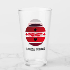 Poker nacht rood zwart personaliseerbaar glas