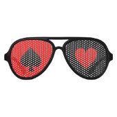 Poker Nacht Spade en Hart Party Zonnebril (Voorkant)