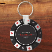 Poker Nacht Verjaardagsfeestje Las Vegas Casino Fa Sleutelhanger (Voorkant)